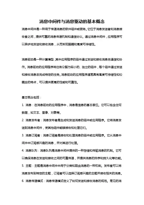 消息中间件与消息驱动的基本概念