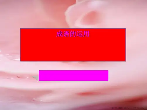 中考语文成语的运用优秀课件
