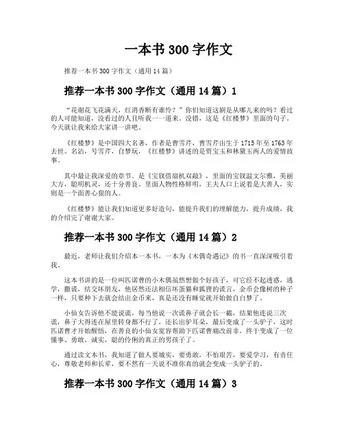 一本书300字作文