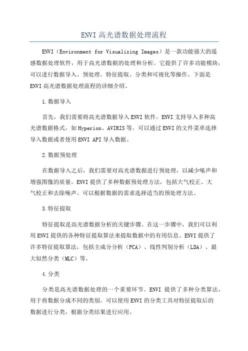 ENVI高光谱数据处理流程