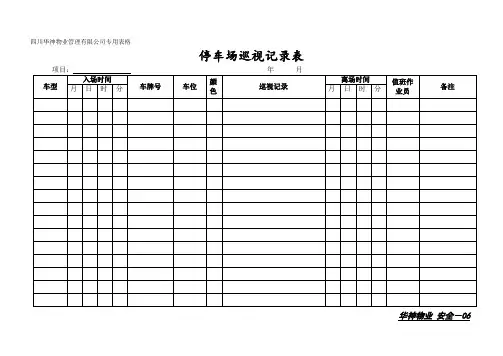 停车场巡视记录表.doc