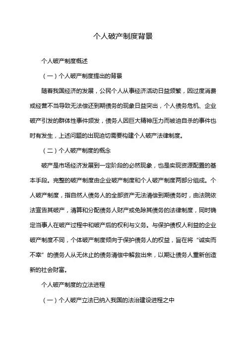 个人破产制度背景