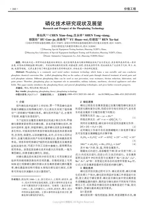 磷化技术研究现状及展望