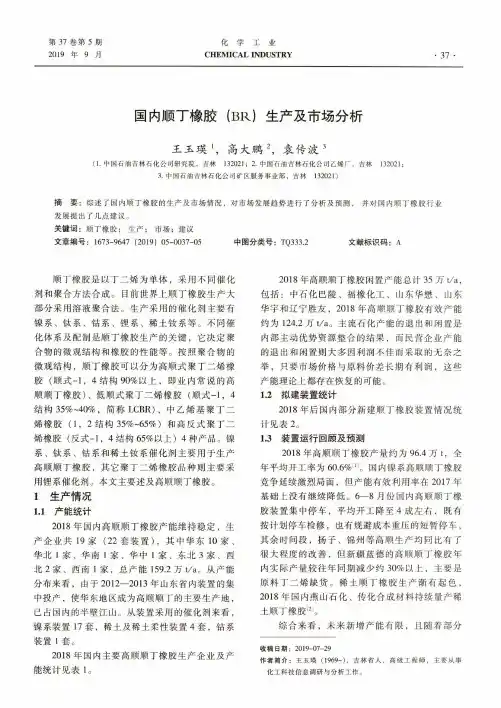 国内顺丁橡胶(BR)生产及市场分析