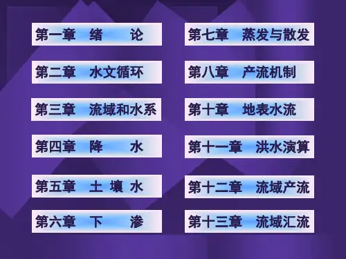 水文学原理课堂PPT