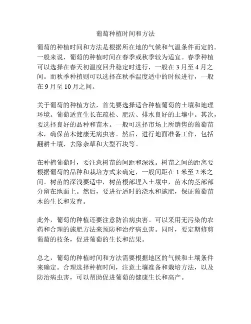 葡萄种植时间和方法
