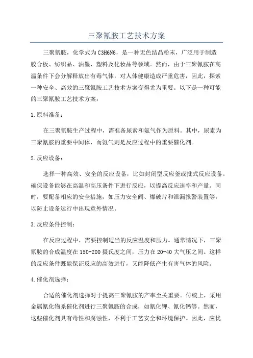 三聚氰胺工艺技术方案