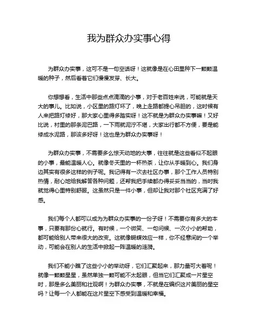 我为群众办实事心得
