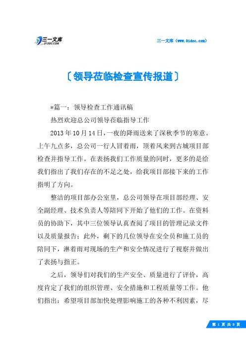 领导莅临检查宣传报道