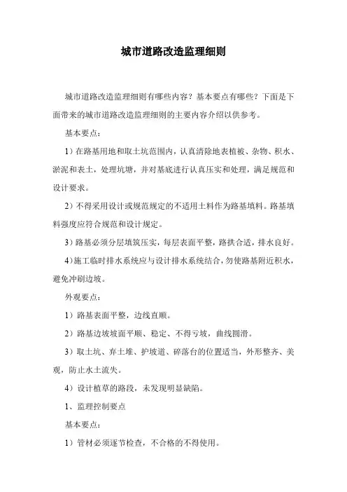 城市道路改造监理细则.doc
