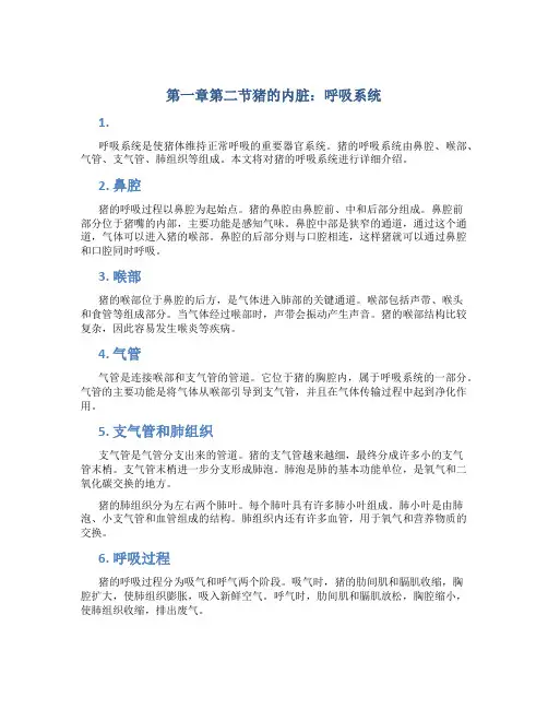 第一章第二节猪的内脏：呼吸系统