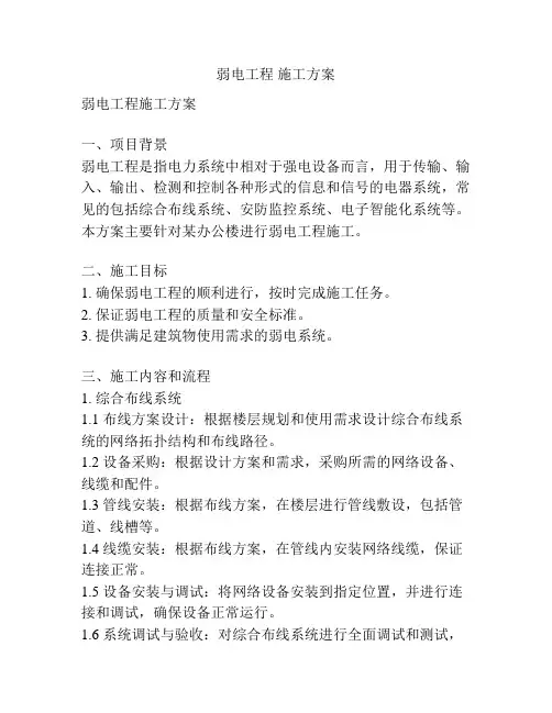 弱电工程 施工方案