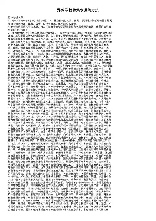 野外寻找收集水源的方法