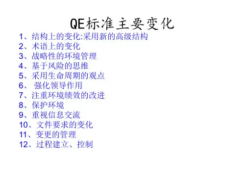 ISO9001 14001 新版变化
