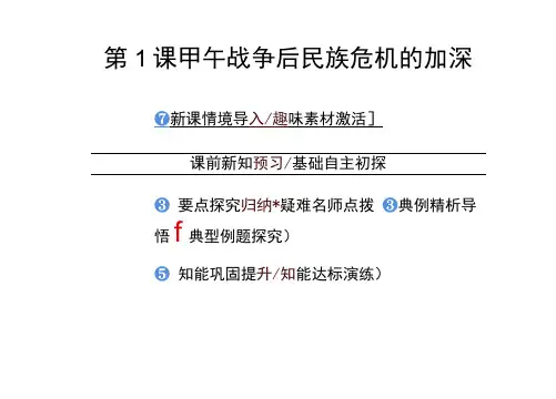 高中历史选修1教学课件ppt：《甲午战争后民族危机的加深》