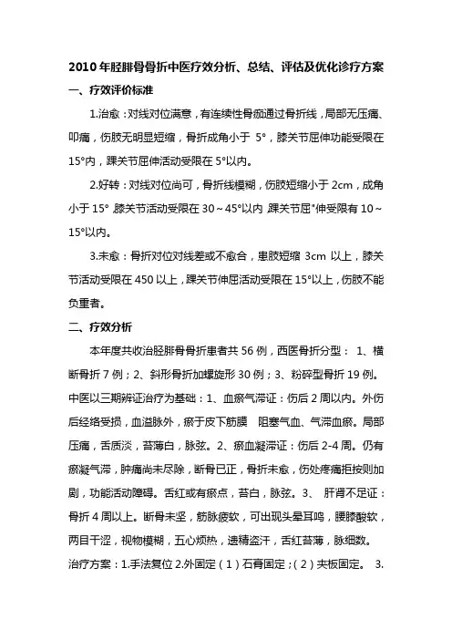 胫腓骨骨折治疗难点分析和总结评估