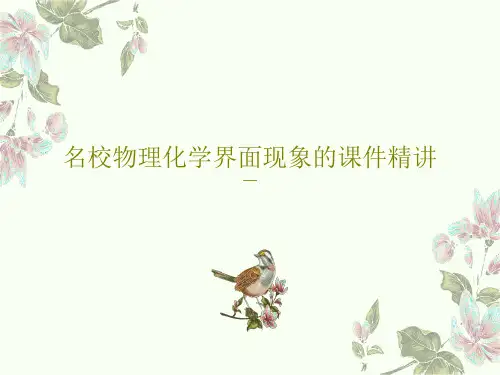 名校物理化学界面现象的课件精讲PPT60页