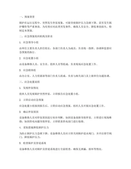 锅炉突然停泵_应急预案