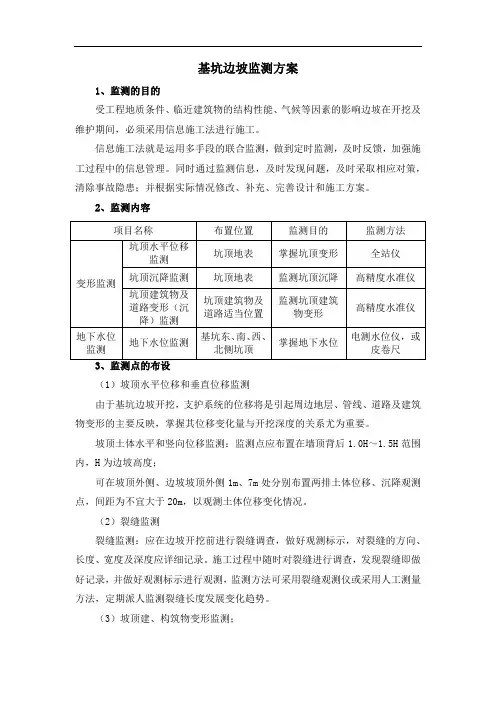 基坑边坡监测方案