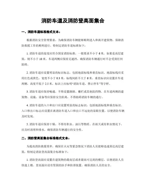 消防车道及消防登高面集合