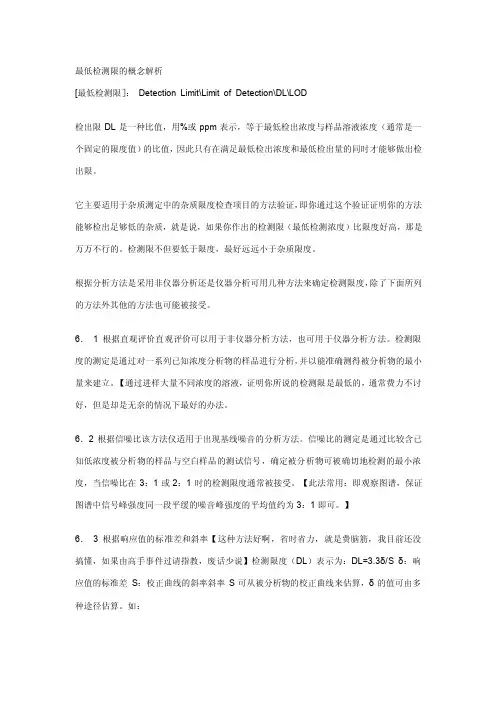 最低检测限的概念解析