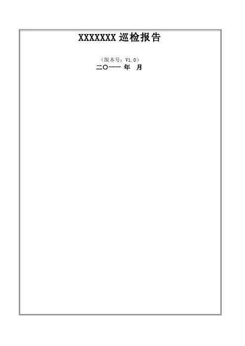运维 网络巡检报告