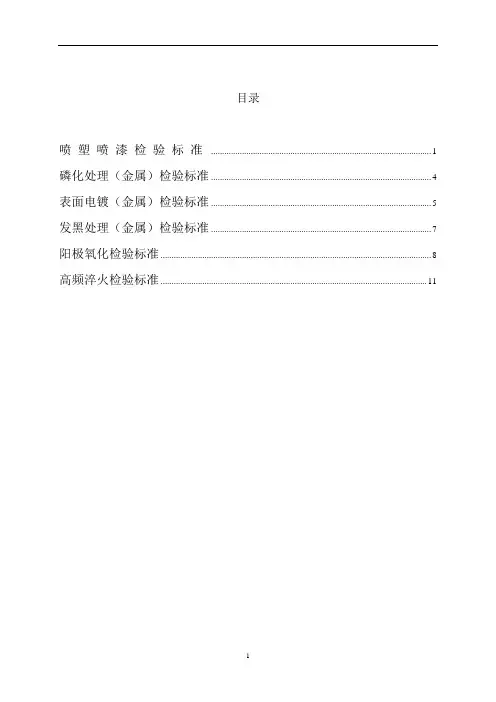 喷塑、发黑、电镀、磷化、阳极氧化-检验标准