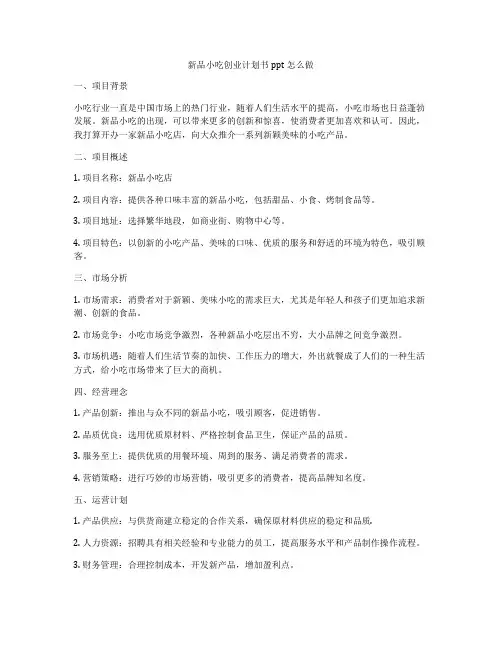新品小吃创业计划书ppt怎么做