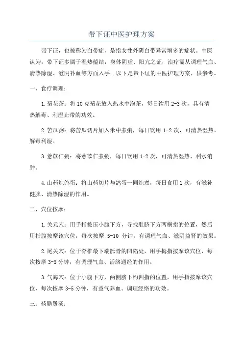 带下证中医护理方案