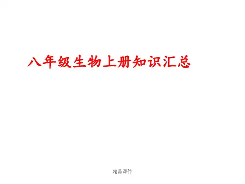 人教版八年级上册生物全册知识汇总(131张)(共131张)