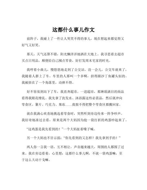 这都什么事儿作文