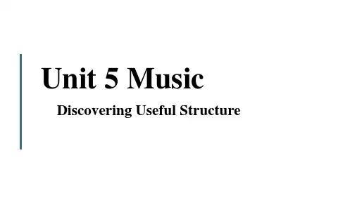 【公开课】Unit+5Discoveringn+useful+structures人教版必修第二册