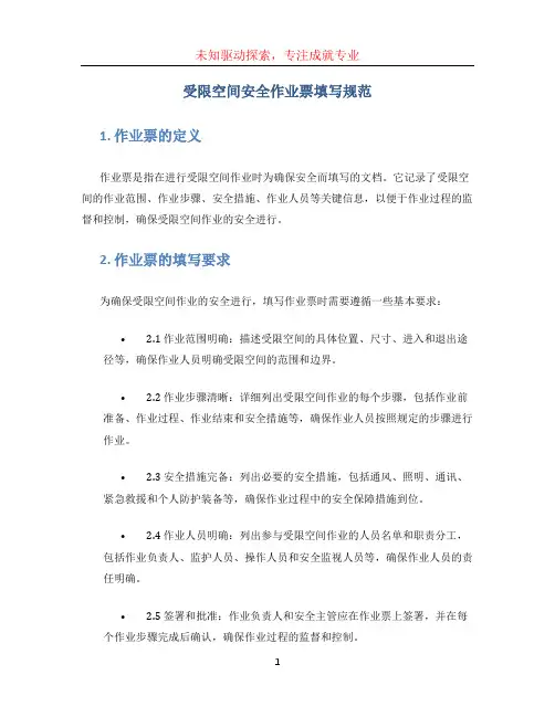 受限空间安全作业票填写规范 (2)
