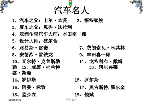 汽车文化汽车名人