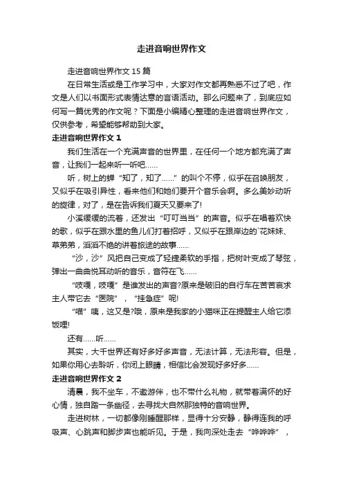 走进音响世界作文