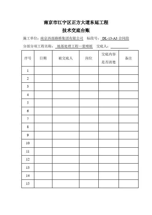 技术交底台账