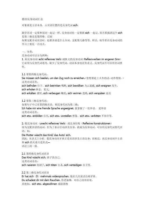 德语反身动词汇总