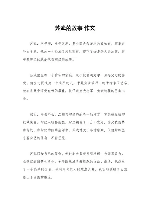苏武的故事 作文