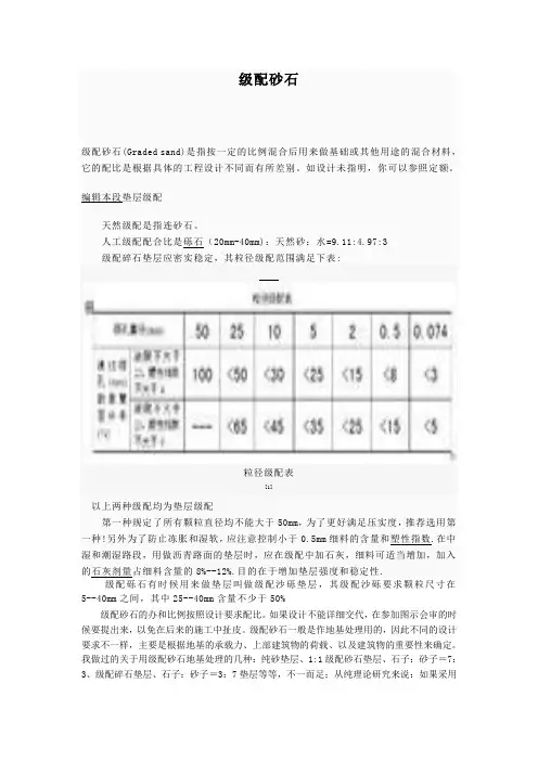 级配砂石标准和型号