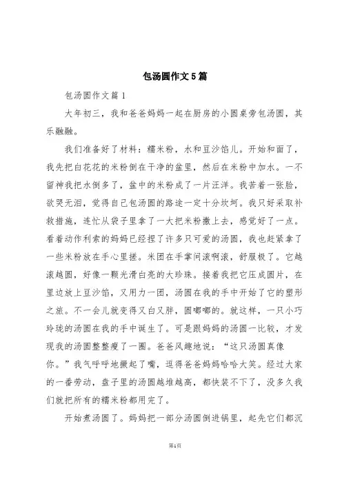 包汤圆作文5篇