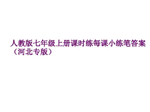 人教版七年级上册课时练每课小练笔答案(河北专版)