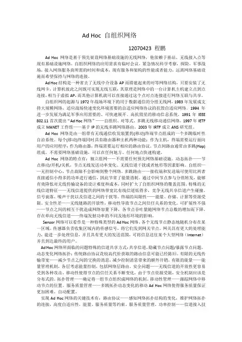 Ad Hoc 自组织网络