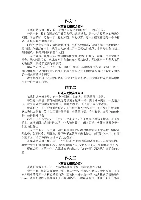 樱花公园作文400字四年级