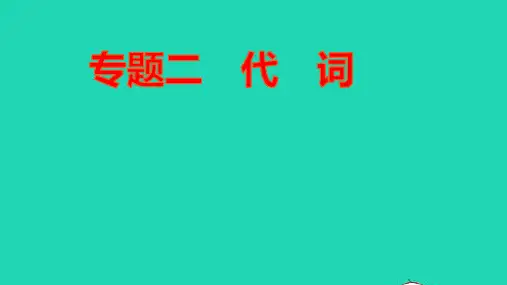 中考英语第二篇语法专题突破专题二代词练本课件ppt