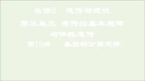 第15讲基因的分离定律课件