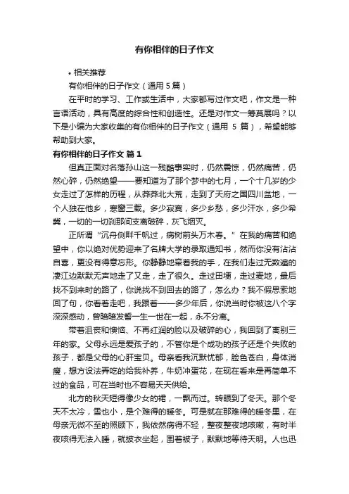 有你相伴的日子作文