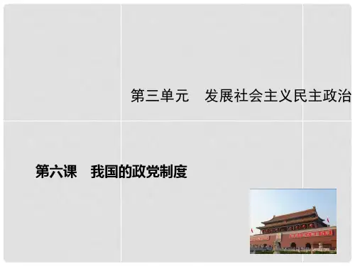 高考政治新一轮总复习 第6课 我国的政党制度课件 新人教版必修2
