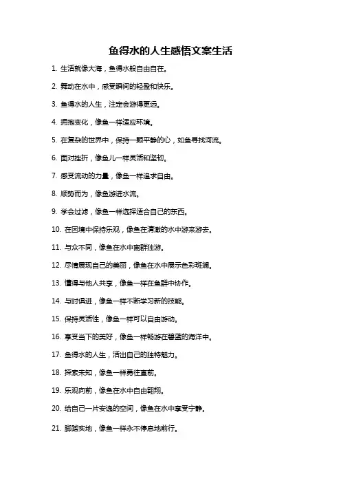 鱼得水的人生感悟文案生活