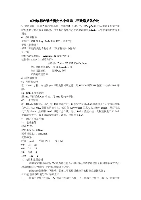 测定邻苯二甲酸酯类化合物