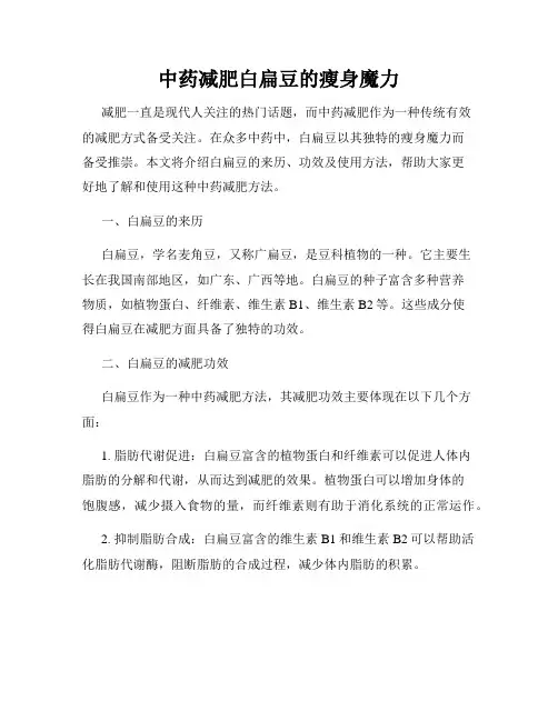 中药减肥白扁豆的瘦身魔力